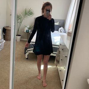 Free People Black Long-sleeve Trapeze Dress